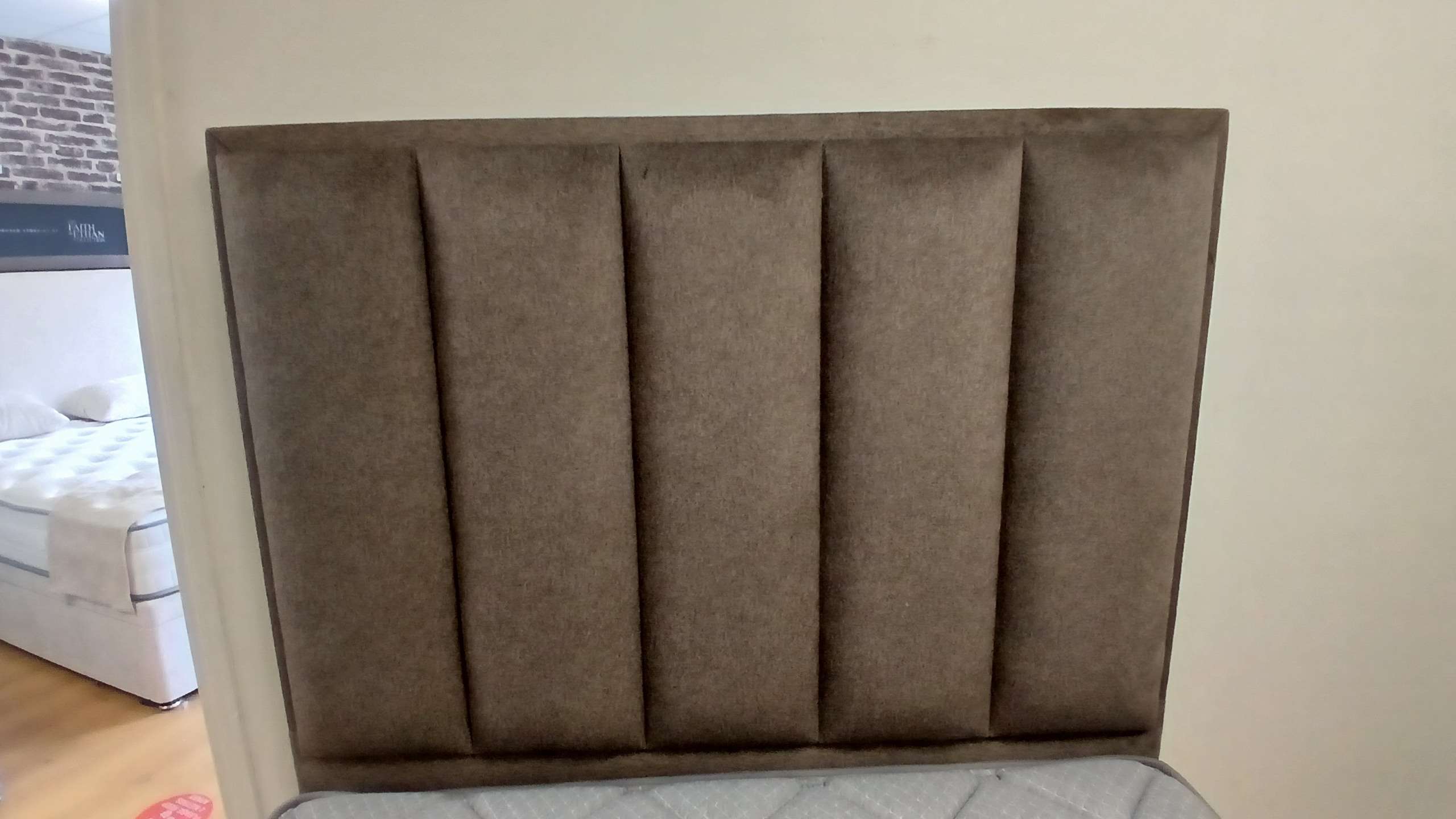 Co- ordinated Deep Base and 5ft Vertical Headboard in teak fabric from Natural Sleep Co - Image 2
