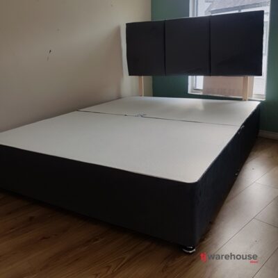 Zanda Plush Charcoal headboard and matching base only (no mattress)
