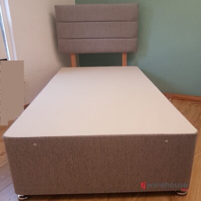 Single Wool clay grey base & matching 24 inch headboard