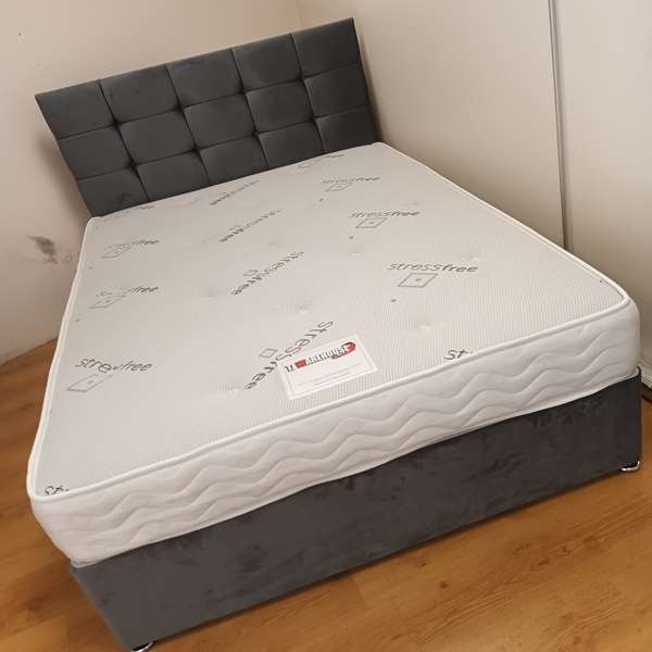 Cheapest Complete Double Divan Set with 24 inch headboard