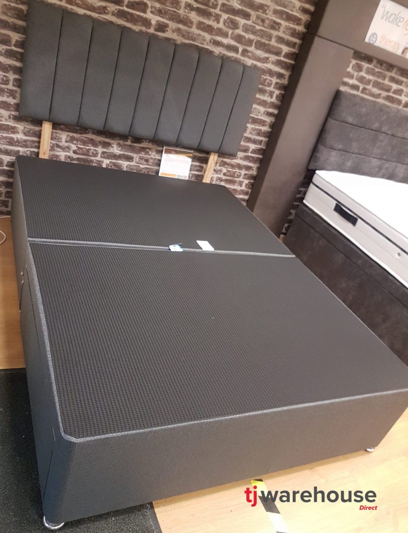 Classic headboard & 2 drawer base Nu black only (no mattress)