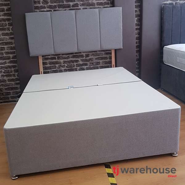 Vale Wool Clay headboard and matching 2 drawer base (No mattress)