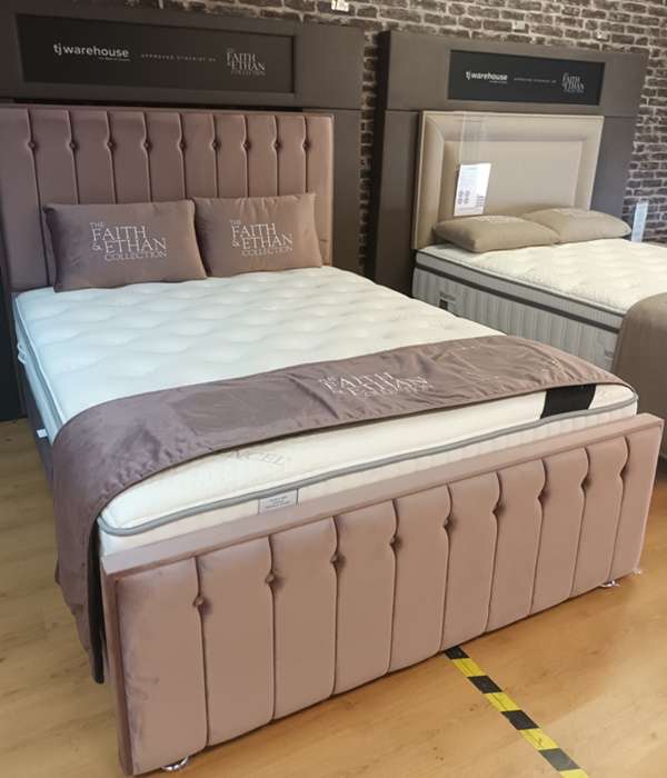 Porto solid divan base with matching 56" Floorstanding  headboard &  matching footboard