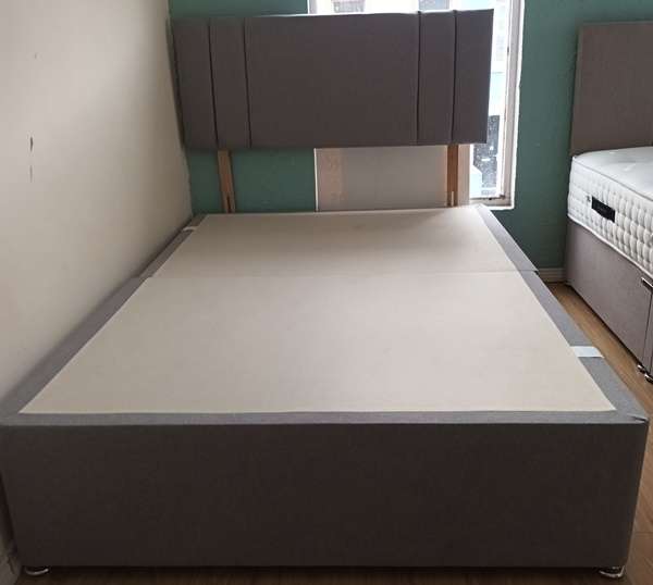 Roxy Headboard Wool Clay & matching 2 drawer base (Mattress not included)