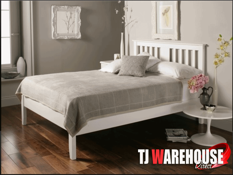 Monaco White Painted Bed Frame TJ Warehouse Direct