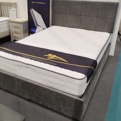 Prime Divan Bed with headboard in Charcoal grey (Mattress not included)