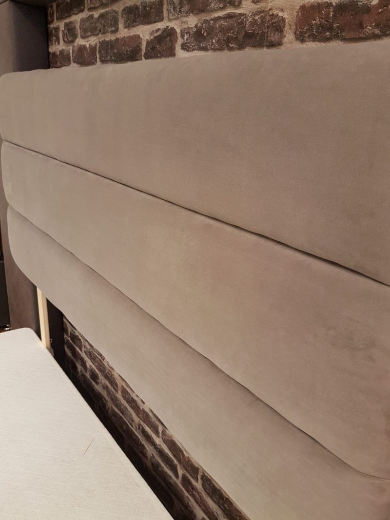 Vencil plush light velvet grey headboard plus matching base(Mattress not included) - Image 2