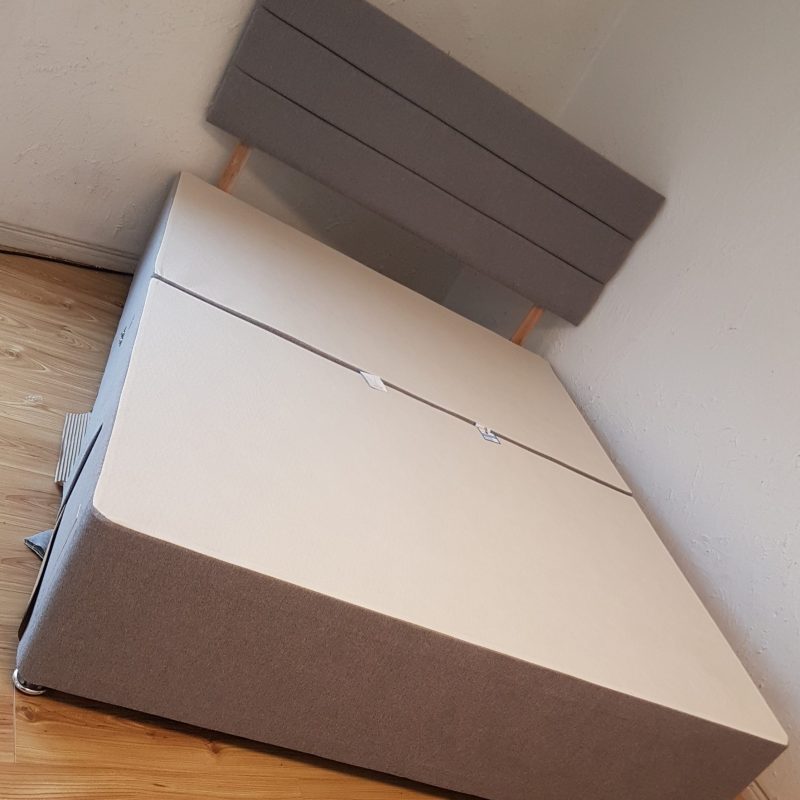 Wool clay Victoria headboard and matching 2 drawer base (Mattress not included)