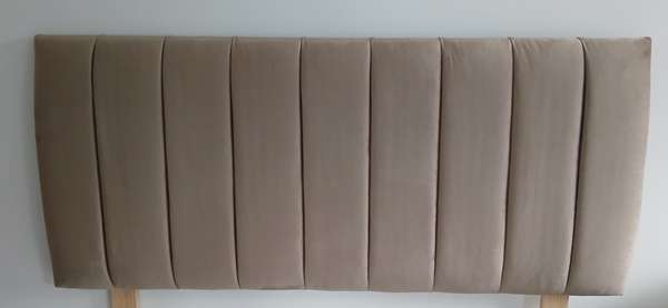 24 inch high headboard lines up and down coffee plush
