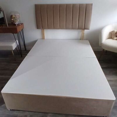 24 inch headboard & base in coffee plush (mattress not included)