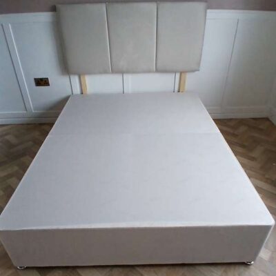 24 inch headboard & base cream plush (Mattress not included)