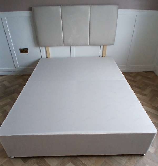 24 inch headboard & base cream plush (Mattress not included)